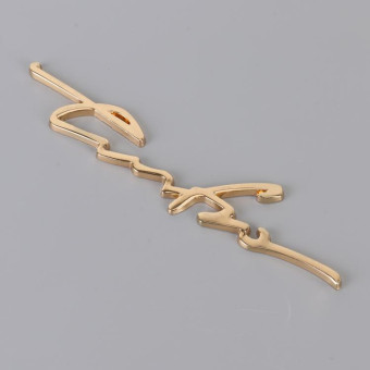 Car Personalized Aluminum Alloy Decorative Stickers, Size: 16x3.5x0.4cm (Gold)