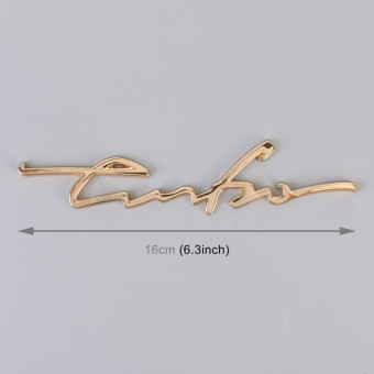 Car Personalized Aluminum Alloy Decorative Stickers, Size: 16x3.5x0.4cm (Gold)