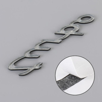 Car TURBO Personalized Aluminum Alloy Decorative Stickers, Size: 13x3x0.3cm (Black)