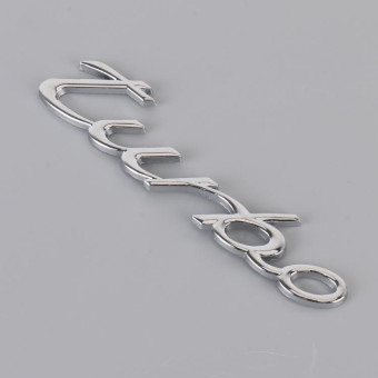 Car TURBO Personalized Aluminum Alloy Decorative Stickers, Size: 13x3x0.3cm (Silver)