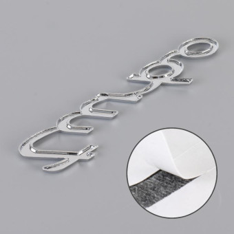 Car TURBO Personalized Aluminum Alloy Decorative Stickers, Size: 13x3x0.3cm (Silver)