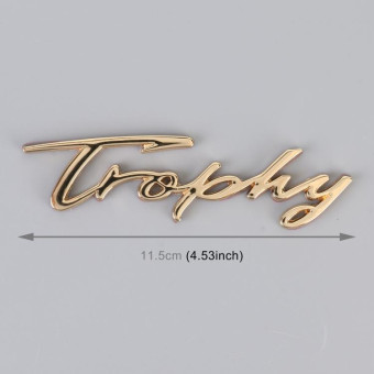 Car TROPHY Personalized Aluminum Alloy Decorative Stickers, Size: 11.5x2.5x0.35cm (Gold)