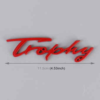 Car TROPHY Personalized Aluminum Alloy Decorative Stickers, Size: 11.5x2.5x0.35cm (Red)