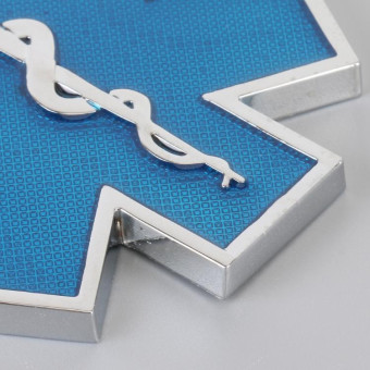 Car Star of Life Personalized Aluminum Alloy Decorative Stickers, Size: 6.5x0.5cm (Blue)