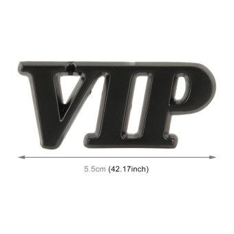 Car One-Piece VIP Metal Personalized Decorative Stickers, Size: 5.5x2.5x0.5cm (Black)