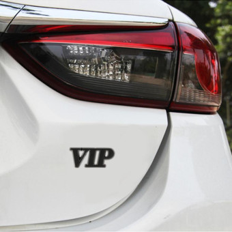 Car One-Piece VIP Metal Personalized Decorative Stickers, Size: 5.5x2.5x0.5cm (Black)