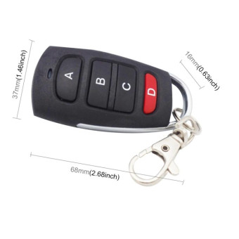 433MHz Copy Type Wireless Industrial 4 Buttons Copy Remote Control Transmitter(Black)