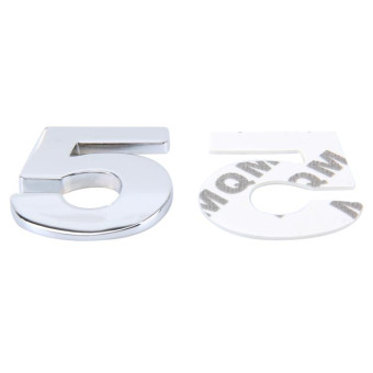 Car Vehicle Badge Emblem 3D Number Five Self-adhesive Sticker Decal, Size: 3.6*4.5*0.5cm
