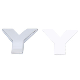 Car Vehicle Badge Emblem 3D English Letter Y Self-adhesive Sticker Decal, Size: 4.5*4.5*0.5cm