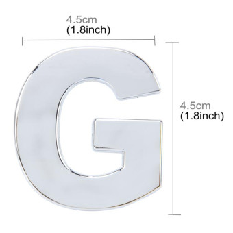 Car Vehicle Badge Emblem 3D English Letter G Self-adhesive Sticker Decal, Size: 4.5*4.5*0.5cm