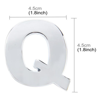 Car Vehicle Badge Emblem 3D English Letter Q Self-adhesive Sticker Decal, Size: 4.5*4.5*0.5cm