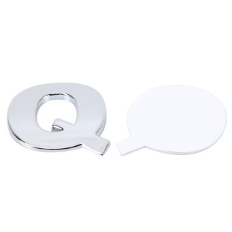 Car Vehicle Badge Emblem 3D English Letter Q Self-adhesive Sticker Decal, Size: 4.5*4.5*0.5cm