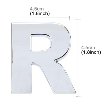 Car Vehicle Badge Emblem 3D English Letter R Self-adhesive Sticker Decal, Size: 4.5*4.5*0.5cm