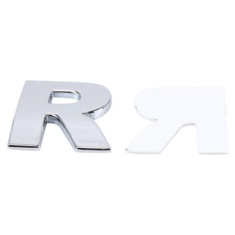 Car Vehicle Badge Emblem 3D English Letter R Self-adhesive Sticker Decal, Size: 4.5*4.5*0.5cm
