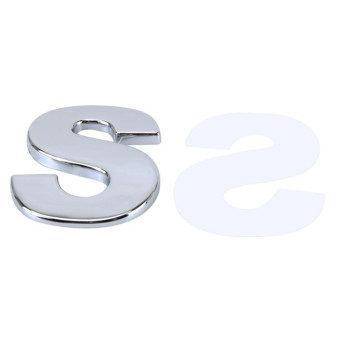 Car Vehicle Badge Emblem 3D English Letter S Self-adhesive Sticker Decal, Size: 4.5*4.5*0.5cm