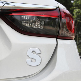 Car Vehicle Badge Emblem 3D English Letter S Self-adhesive Sticker Decal, Size: 4.5*4.5*0.5cm