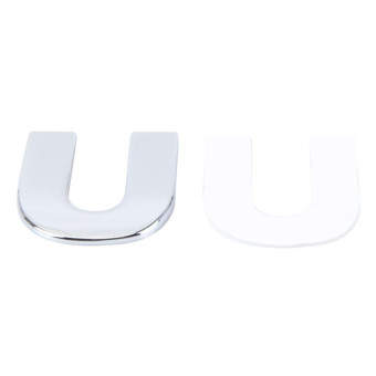 Car Vehicle Badge Emblem 3D English Letter U Self-adhesive Sticker Decal, Size: 4.5*4.5*0.5cm