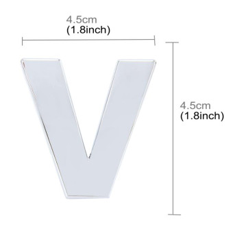 Car Vehicle Badge Emblem 3D English Letter V Self-adhesive Sticker Decal, Size: 4.5*4.5*0.5cm