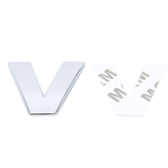 Car Vehicle Badge Emblem 3D English Letter V Self-adhesive Sticker Decal, Size: 4.5*4.5*0.5cm