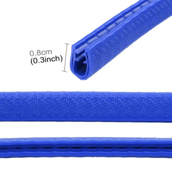 5m Rubber Car Side Door Edge Protection Wire Guards Cover Trims Stickers(Blue)