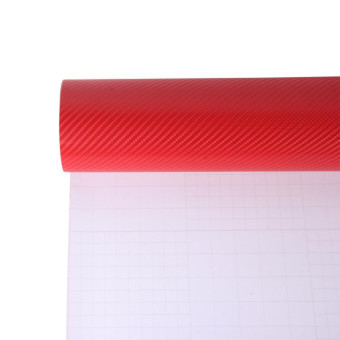 1.52m × 0.5m 4D Deep Blue Gloss Carbon Fiber Vinyl Wrap Car Sticker Decal Bubble Free Air Release(Red)
