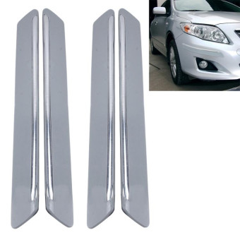 4 PCS Universal Car Auto Plastic Wrap Rubber Front Rear Body Bumper Guard Protector Strip Sticker(Grey)