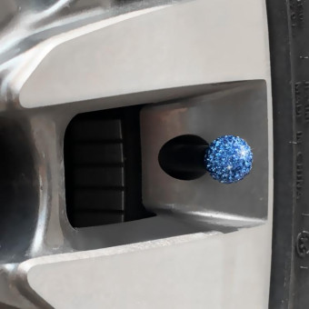 4 PCS Gas Cap Mouthpiece Cover Gas Cap Tire Cap Car Tire Valve Caps(Blue)