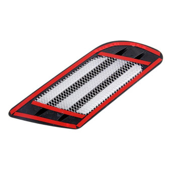 2PCS Euro Style Metal Decorative Air Flow Intake Turbo Bonnet Hood Side Vent Grille Cover With Self-adhesive Sticker(Grey)