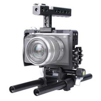 YELANGU YLG0905A Camera Video Cage Handle Stabilizer for Sony A6000/A6300/A6400/A6500(Black)