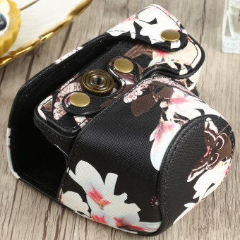 Flower Pattern PU Leather Camera Case for Sony A6000 / A6300 / A6400 / Nex 6 (Black)