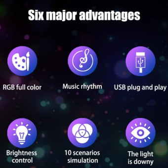 LUXCEO Mood2 RGB Atmosphere Fill Light Desktop Rhythm Pickup Lamp with Remote Control (EU Plug)