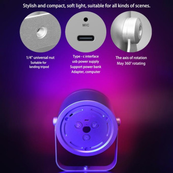 LUXCEO Mood2 RGB Atmosphere Fill Light Desktop Rhythm Pickup Lamp with Remote Control (US Plug)