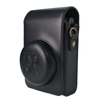 Full Body Camera PU Leather Case Bag with Strap for Ricoh GR / GRII / GRIII, Casio ZR1200 / ZR1500/ ZR2000/ ZR3500, ZR3600 / ZR3700 / ZR5500 (Black)