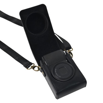 Full Body Camera PU Leather Case Bag with Strap for Ricoh GR / GRII / GRIII, Casio ZR1200 / ZR1500/ ZR2000/ ZR3500, ZR3600 / ZR3700 / ZR5500 (Black)