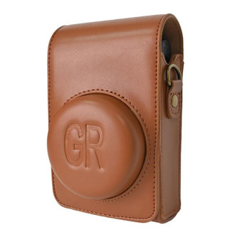 Full Body Camera PU Leather Case Bag with Strap for Ricoh GR / GRII / GRIII, Casio ZR1200 / ZR1500/ ZR2000/ ZR3500, ZR3600 / ZR3700 / ZR5500 (Brown)
