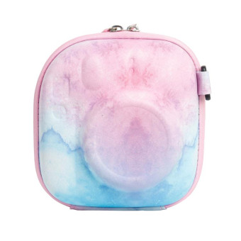 Painted EVA Hard Case PU Storage Bag for FUJIFILM Instax mini 7+/8/9/11/12/40(Blue Pink)
