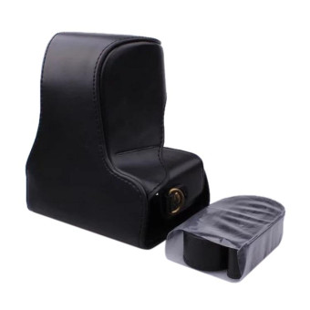 Full Body Camera PU Leather Case Bag with Strap for Canon EOS M200 (15-55mm Lens) (Coffee)