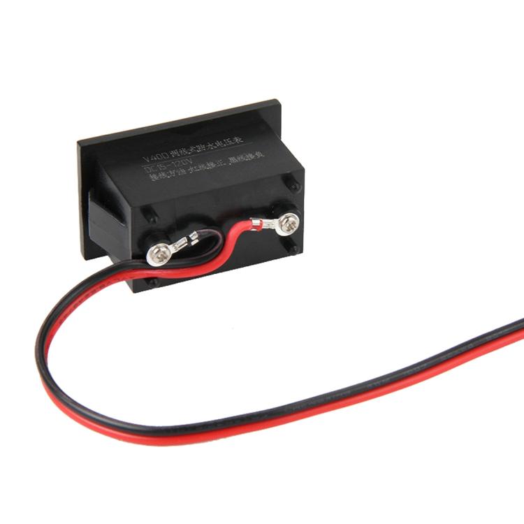 V40D 2 Wires Green Light Display Mini Waterproof IPX4 Digital Voltage Meter, Measure Voltage: DC 15-120V