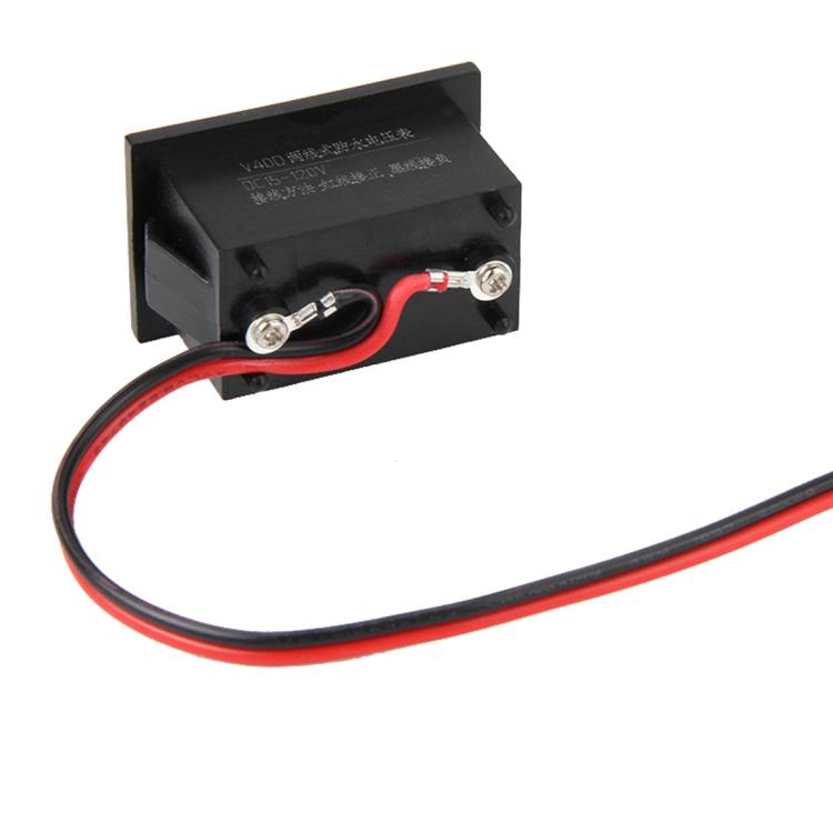 V40D 2 Wires Blue Light Display Mini Waterproof IPX4 Digital Voltage Meter, Measure Voltage: DC 15-120V