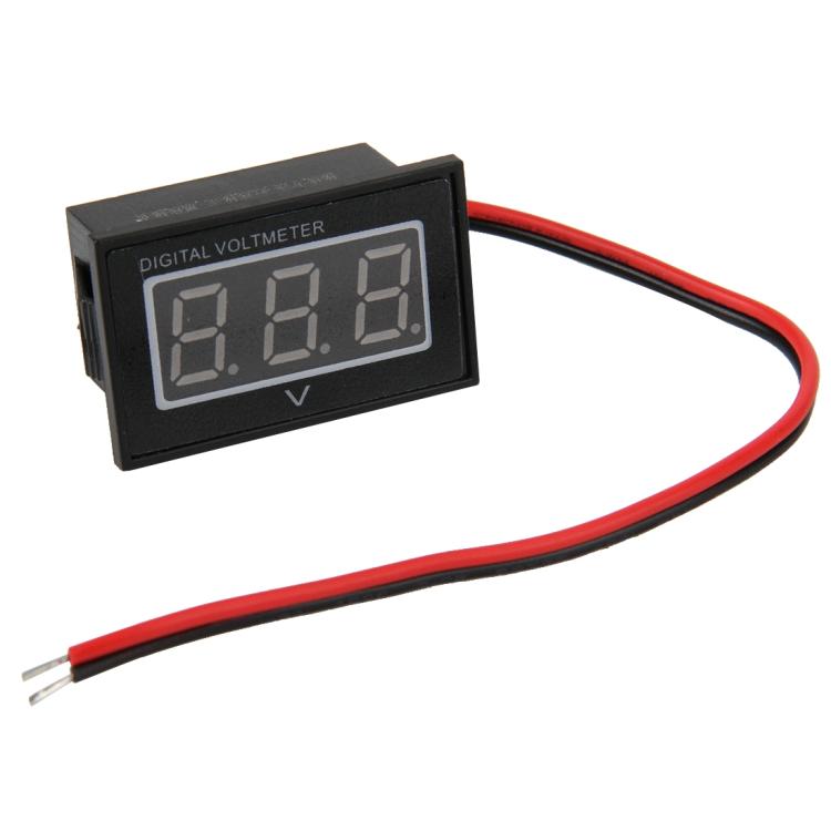 V40D 2 Wires Blue Light Display Mini Waterproof IPX4 Digital Voltage Meter, Measure Voltage: DC 2.5-30V