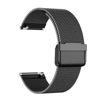 For Suunto 9 Milanese Nice Buckle Replacement Wrist Strap Watchband(Black)