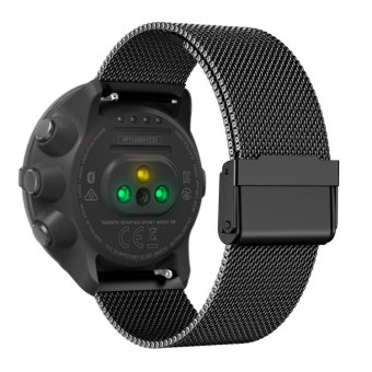For Suunto 9 Milanese Nice Buckle Replacement Wrist Strap Watchband(Black)