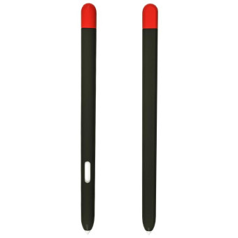 Liquid Silicone Stylus Pen Protective Case for Samsung Galaxy Tab S6 Lite P610 / P615(Black Red)
