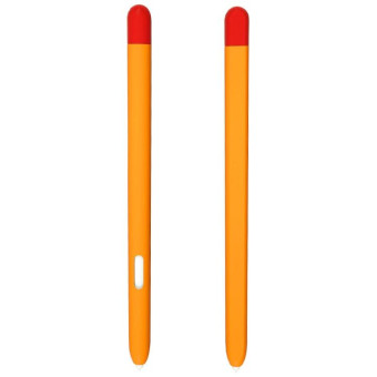 Liquid Silicone Stylus Pen Protective Case for Samsung Galaxy Tab S6 Lite P610 / P615(Yellow Red)