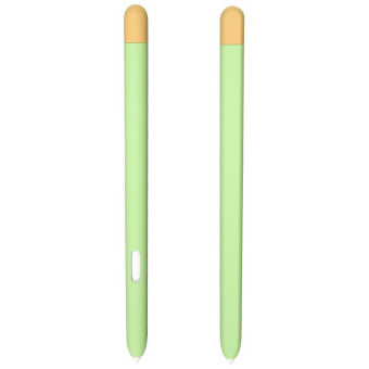Liquid Silicone Stylus Pen Protective Case for Samsung Galaxy Tab S6 Lite P610 / P615(Green Yellow)
