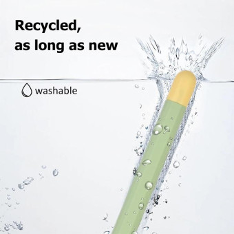 Liquid Silicone Stylus Pen Protective Case for Samsung Galaxy Tab S6 Lite P610 / P615(Green Yellow)
