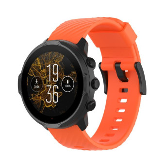 For Suunto 7 24mm Solid Color Silicone Watch Band(Orange)