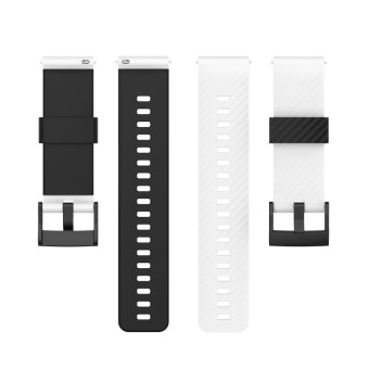 For Suunto 7 24mm Two-color Silicone Watch Band(White Black)