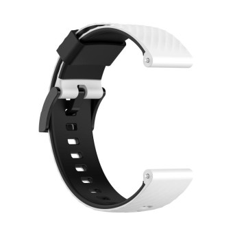 For Suunto 7 24mm Two-color Silicone Watch Band(White Black)
