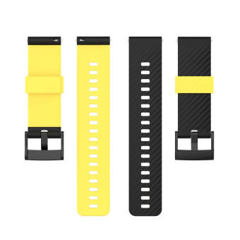 For Suunto 7 24mm Two-color Silicone Watch Band(Black Yellow)